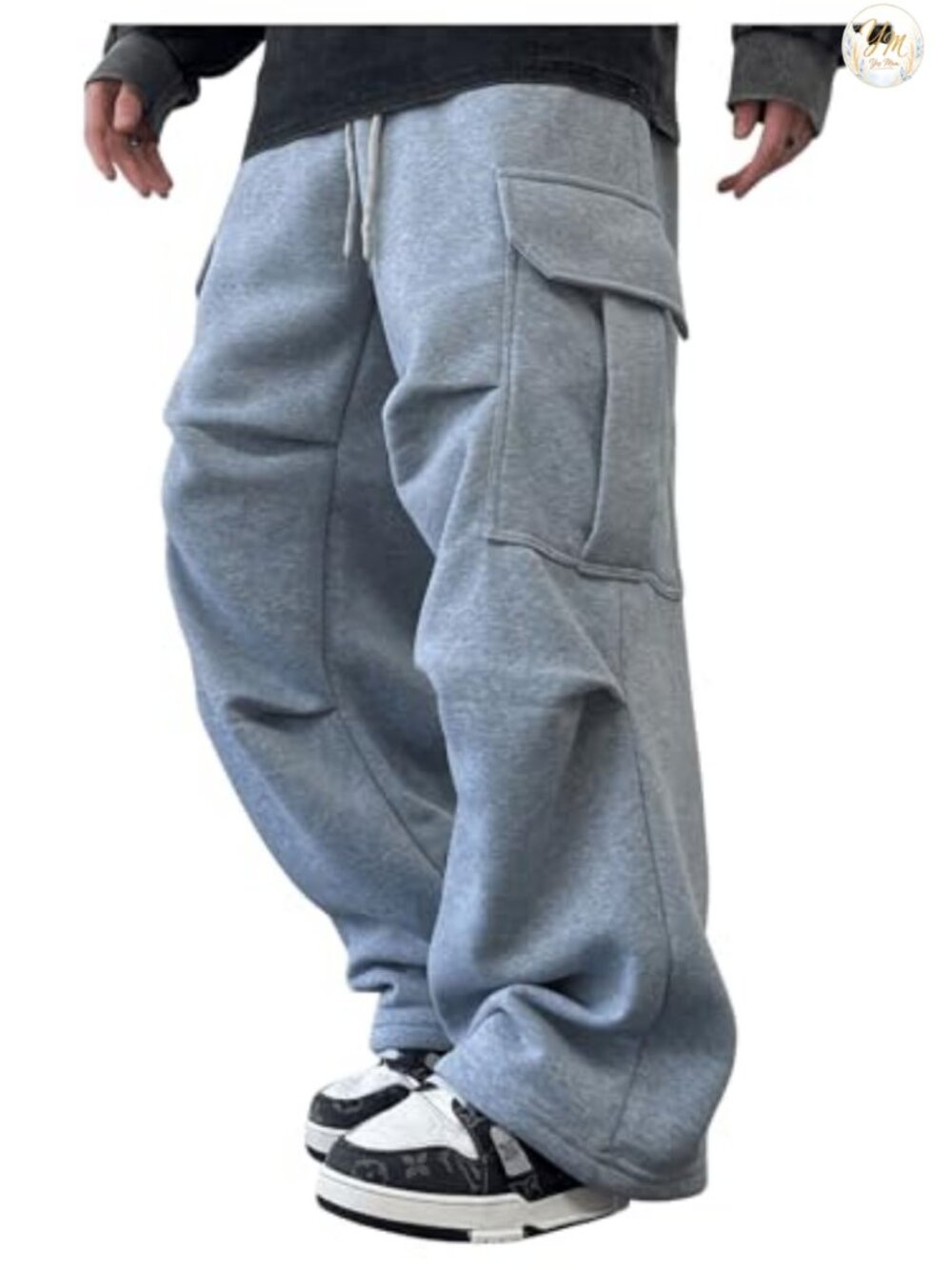 Men's Baggy Cargo Sweatpants Oversized Wide Leg Polyester Joggers